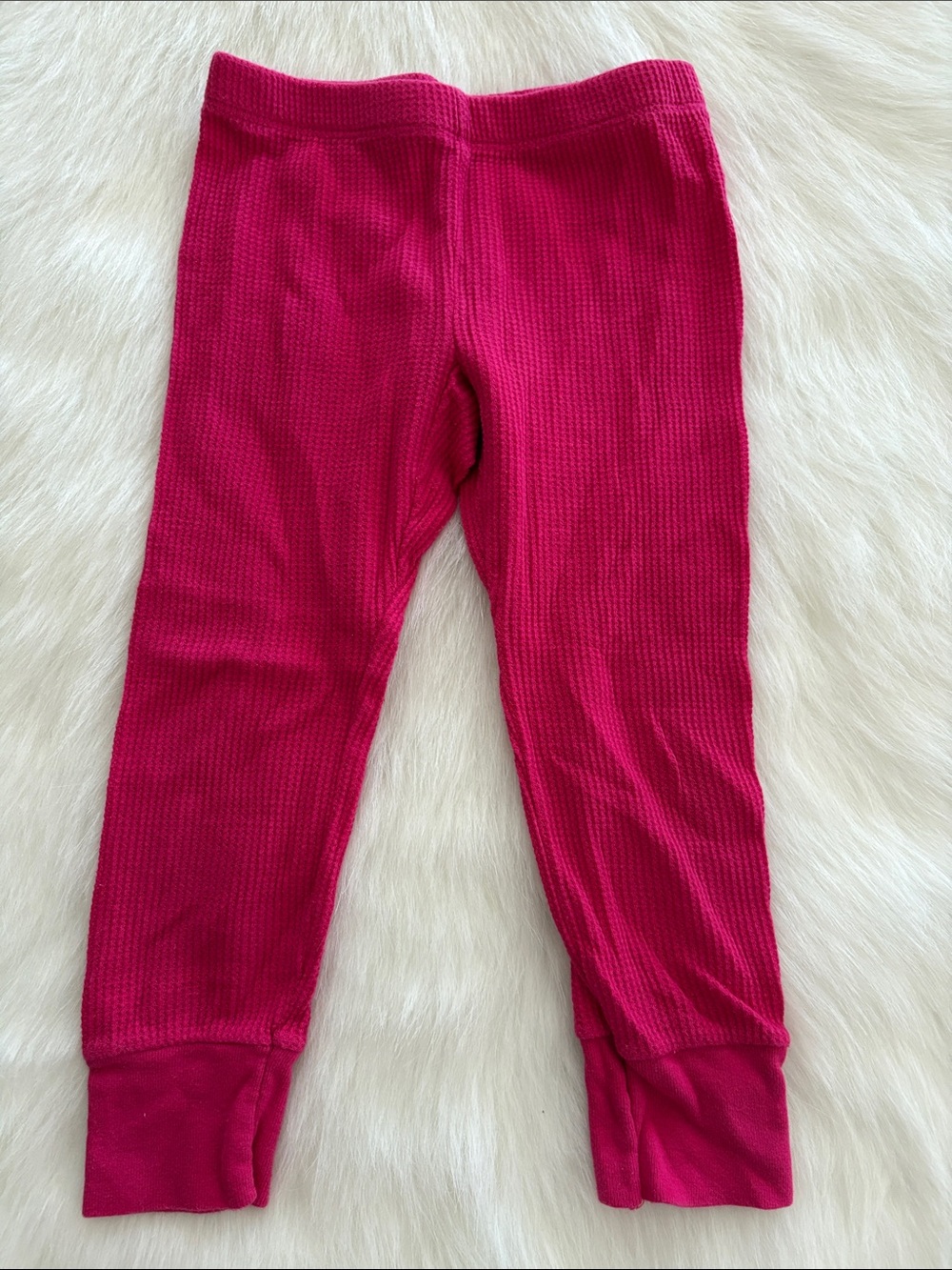 Fruit of the Loom Girls Hot Pink Waffle Knit Leggings